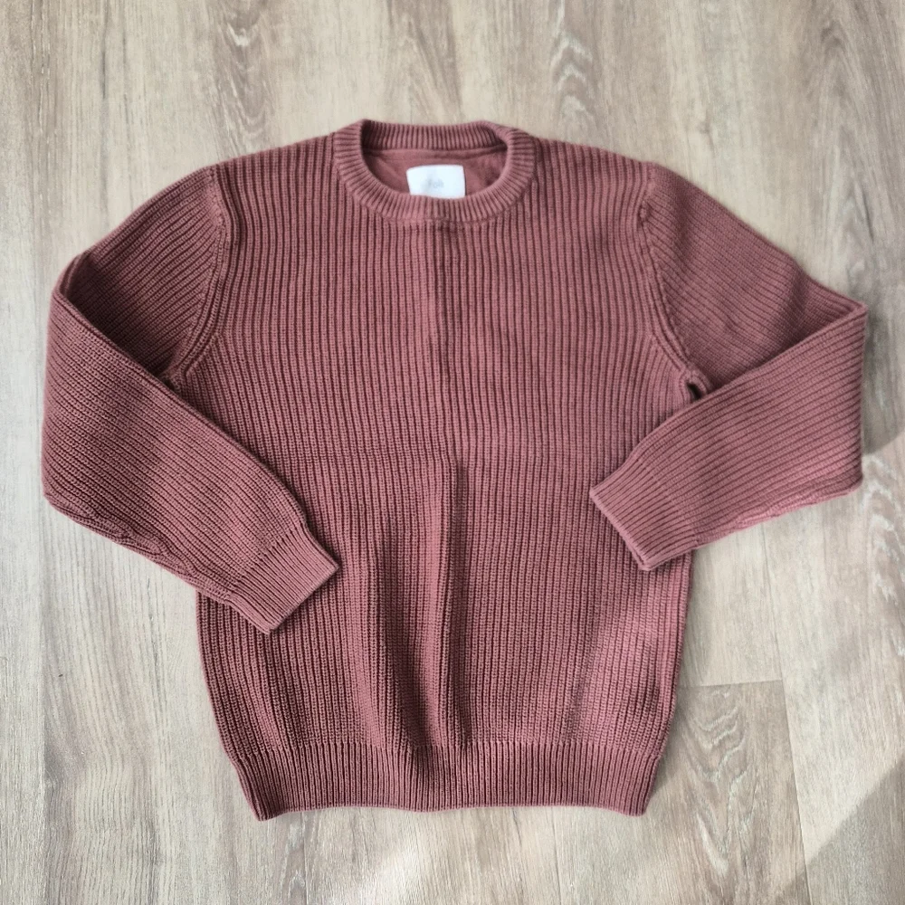 FOLK Rust Ribbed Thick Knit Sweater - Picture 1 of 4